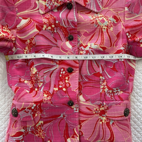 Vintage Dolce & Gabbana Pink Hibiscus Floral Blazer Cotton Linen IT 40 US 4 - Picture 8 of 15
